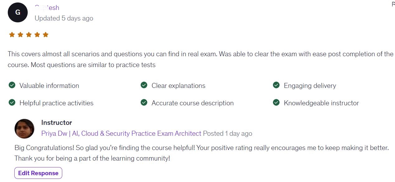 CertShield learner review describing certification exam preparation success